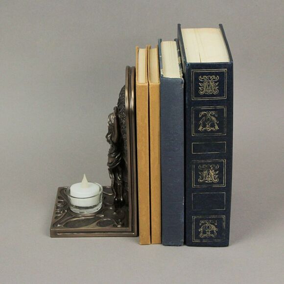 Earth Life Magic Bronze Resin Decorative Bookend Pagan Tealight Candle Holder - Picture 3 of 4